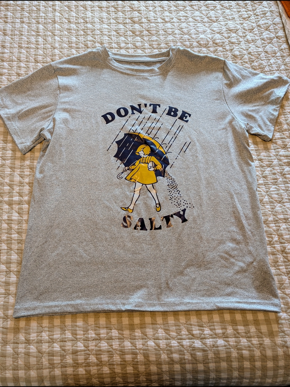 Women's Light Gray Graphic Tee with Morton Salt Girl